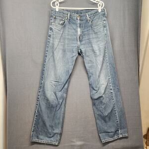 Levis 569 Jeans Mens 32x31 Blue Distressed 100% Cotton Casual Denim Tagged 34x34